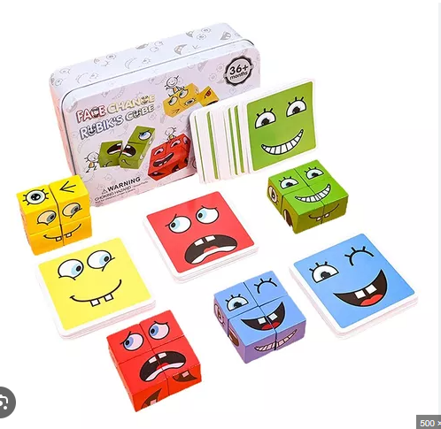 Cubos de expresiones: juego de emociones