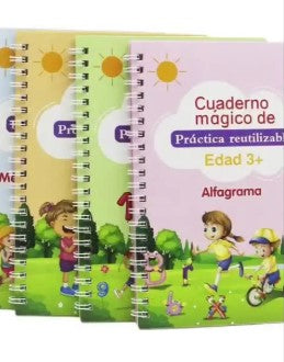 Cuadernos mágicos de caligrafía reutilizables